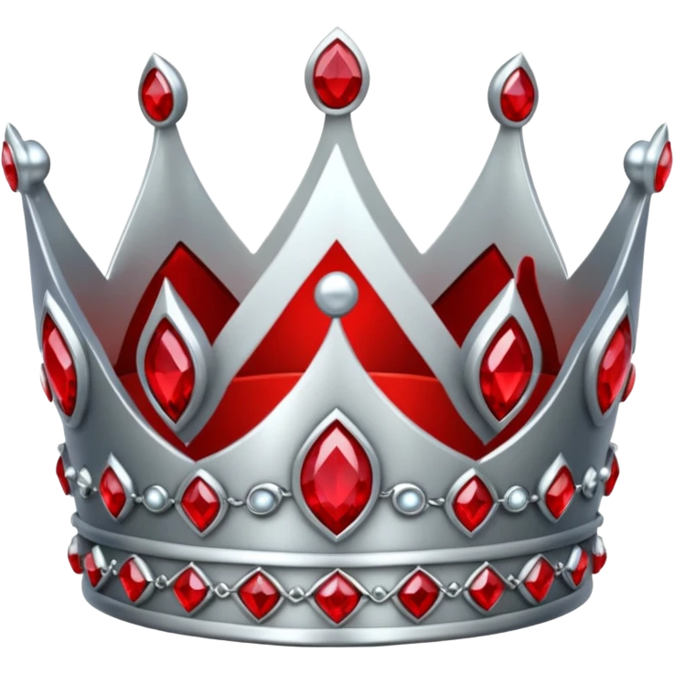 sliver crown with red gems more gems emoji