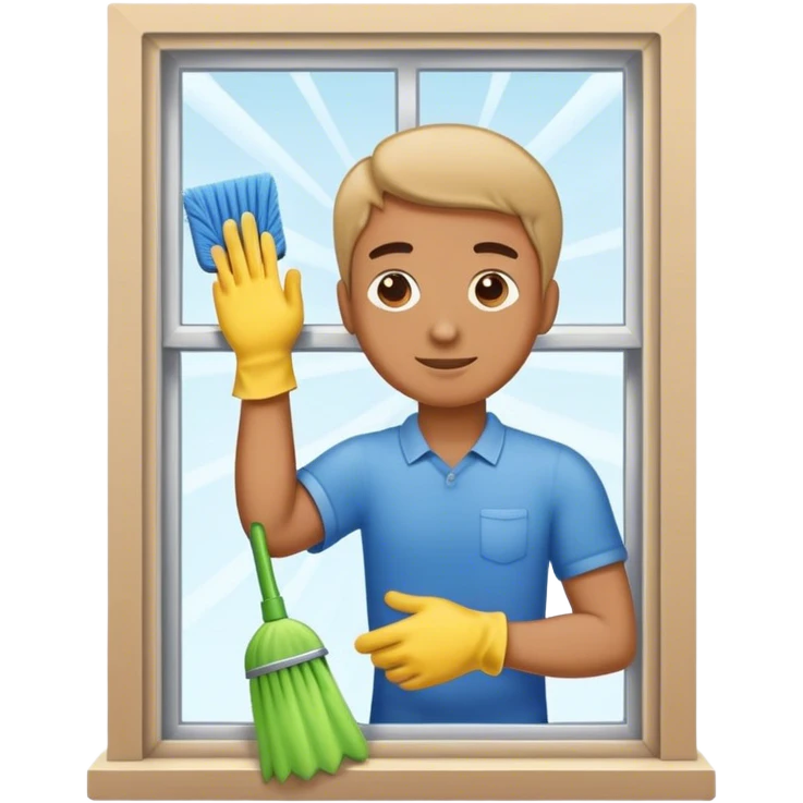 Man cleaning window emoji
