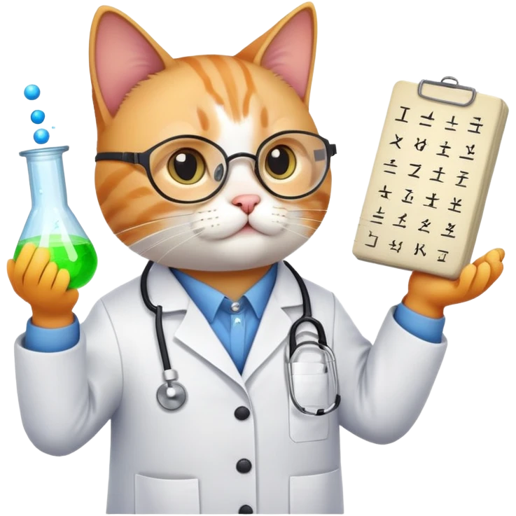 Cat doing physics emoji