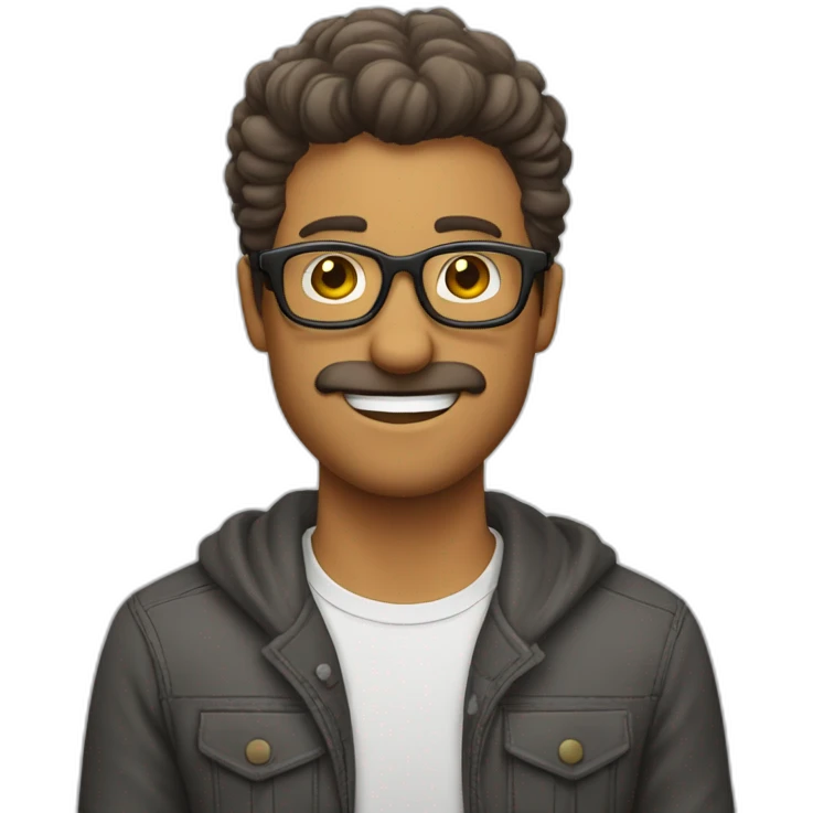 Hombre con gafas asustado pelo blanco emoji