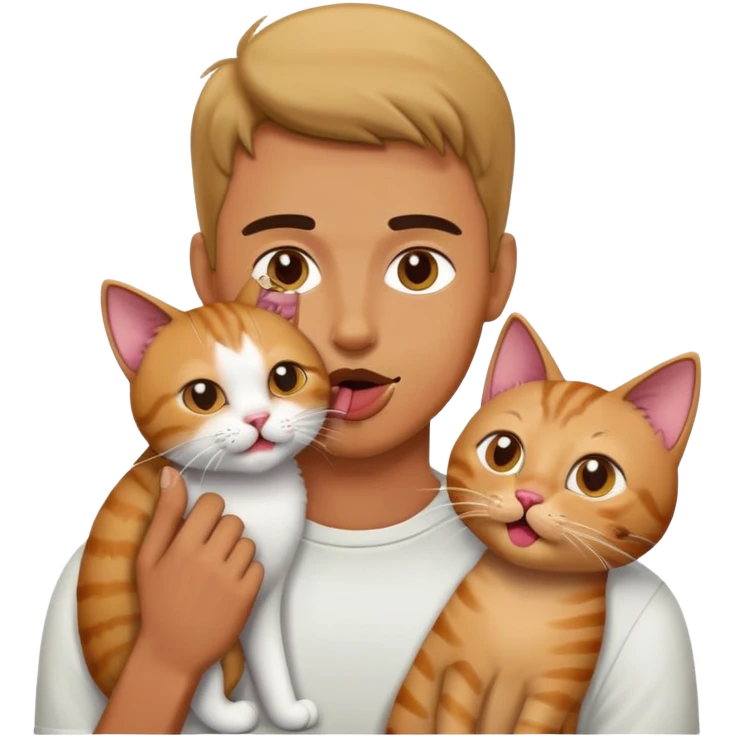 Man licking cat emoji