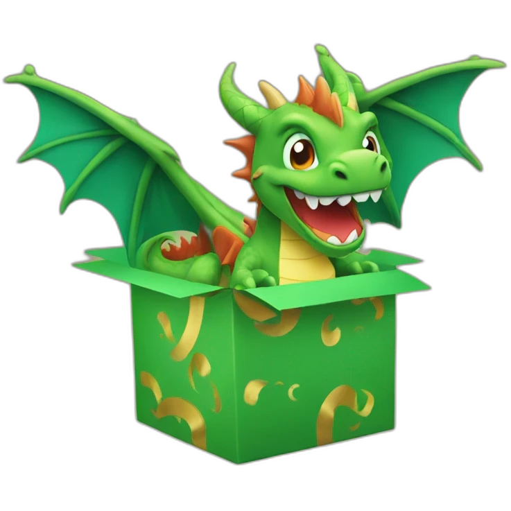 dragon from gift box emoji