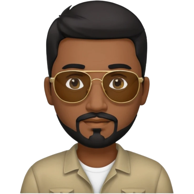 Indian man with  black hair and Goatee and sunglasses emoji