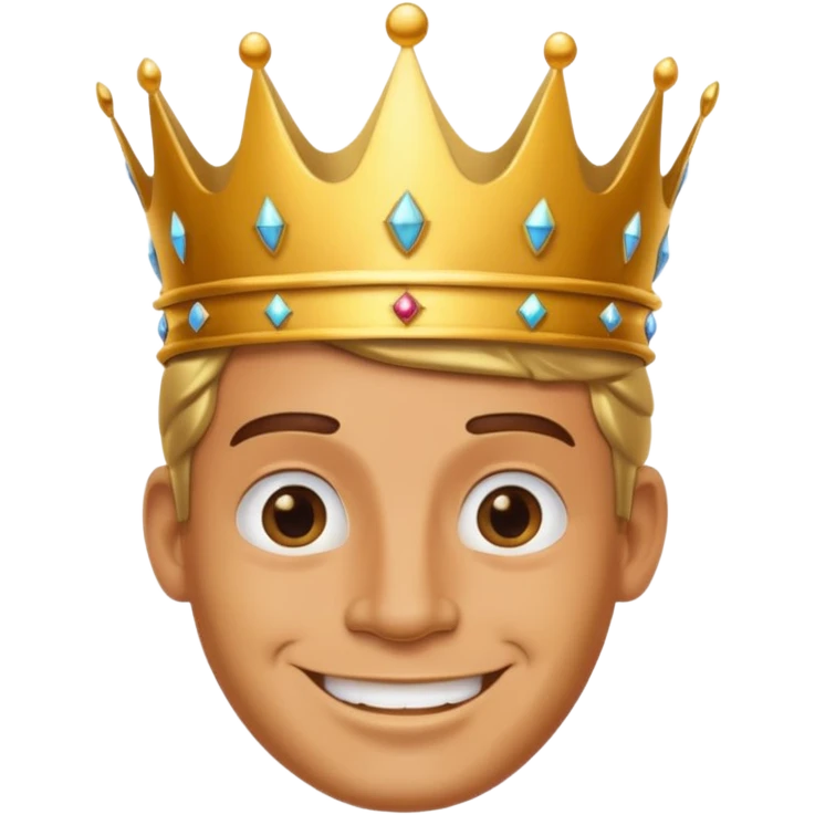 Catoon men king face emoji
