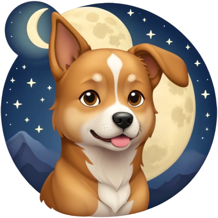 Dog with moonlight  emoji