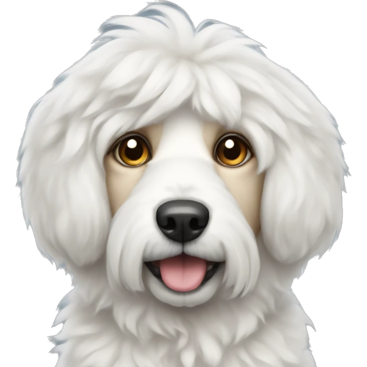 Fluffy white dog with triangular ears emoji
