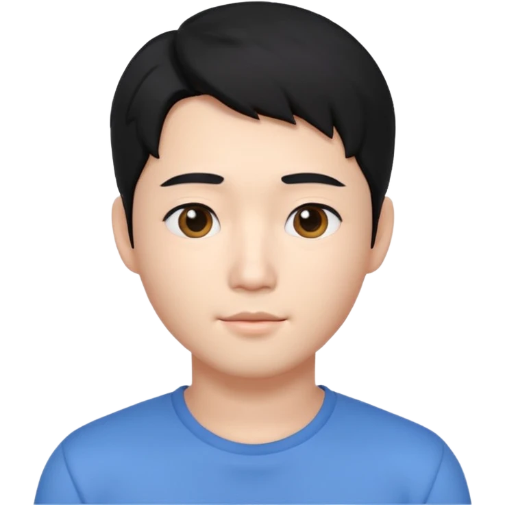 귀엽게 생긴 검정머리 피부하얀 한국 남자 3D 생성 emoji