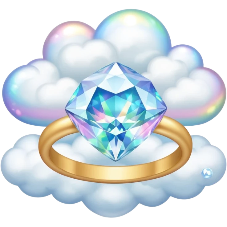 diamond ring on a dreamy cloud emoji