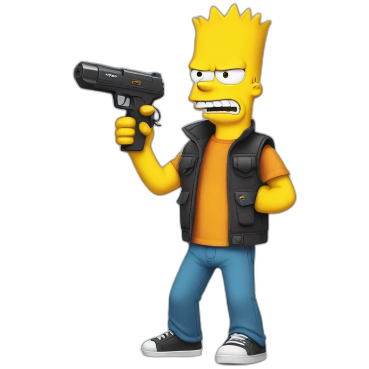 Bart Simpson using a tazer emoji