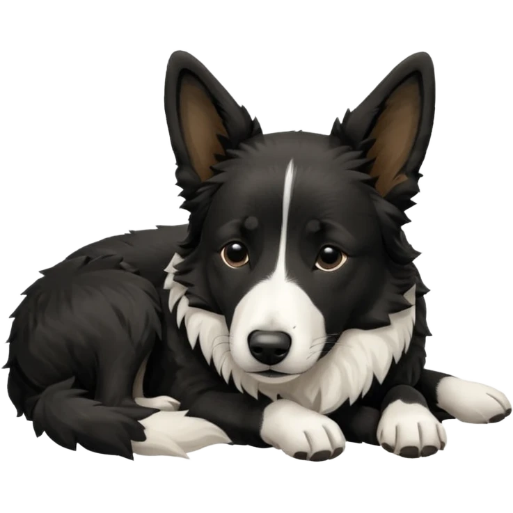  Dog blac and white sleep malinois and border collie  emoji