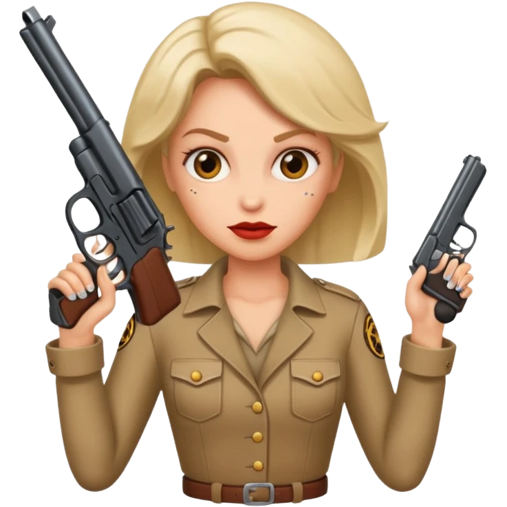 crazy lady with gun  emoji