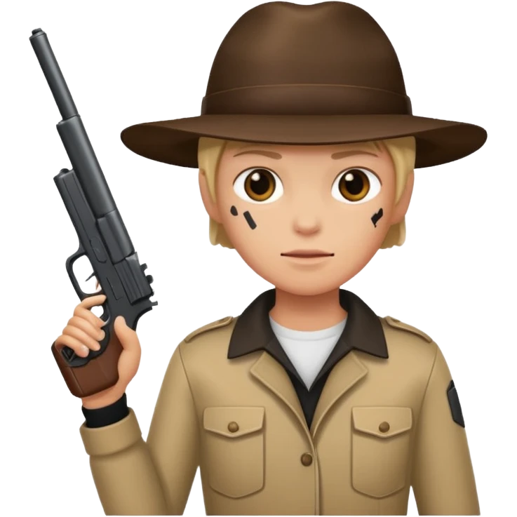 As un emoji con pistola en la mano emoji