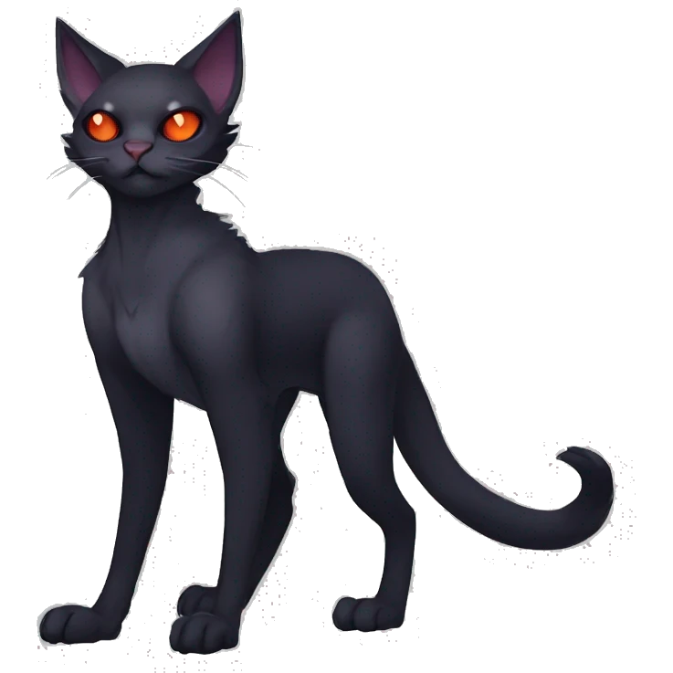 cool edgy fantasy dark-shadow-themed animal vampiric cat hybrid Fakemon full body emoji