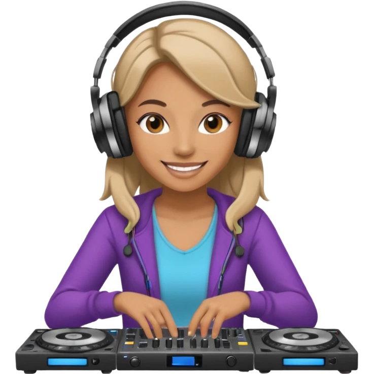 woman dj with setup emoji
