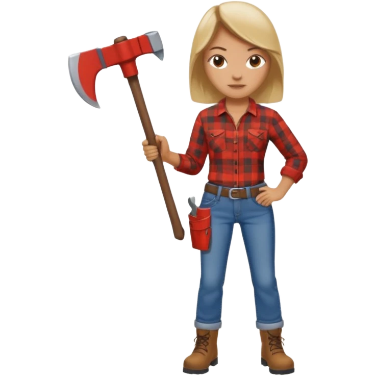 woodcutting woman emoji