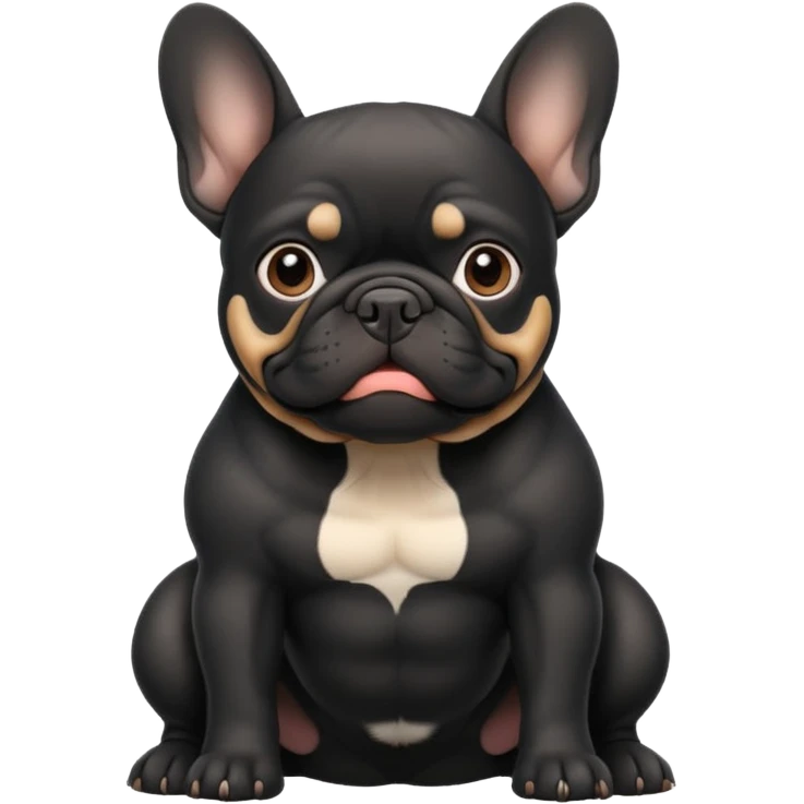 Bouledogue français noir  corps emoji