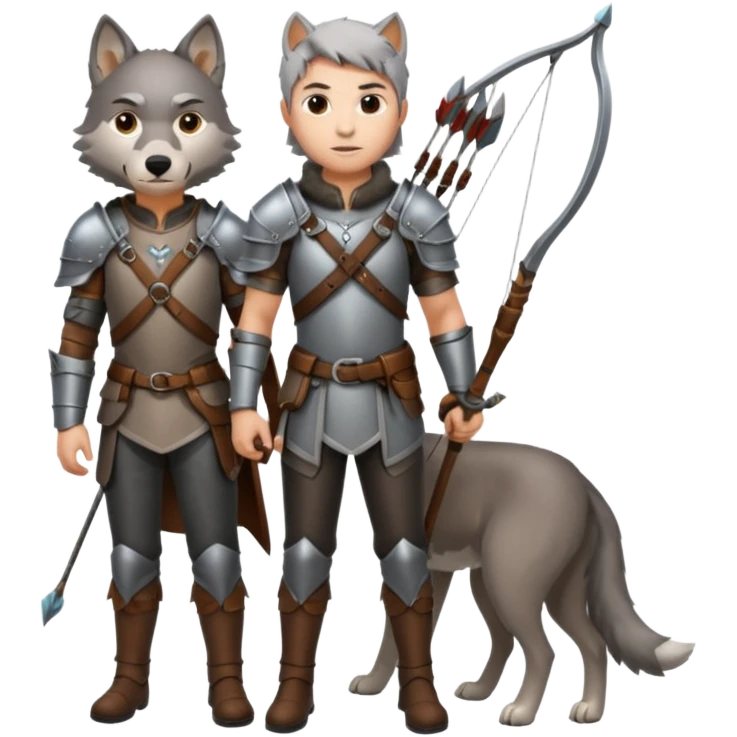 un archer avec un loup emoji