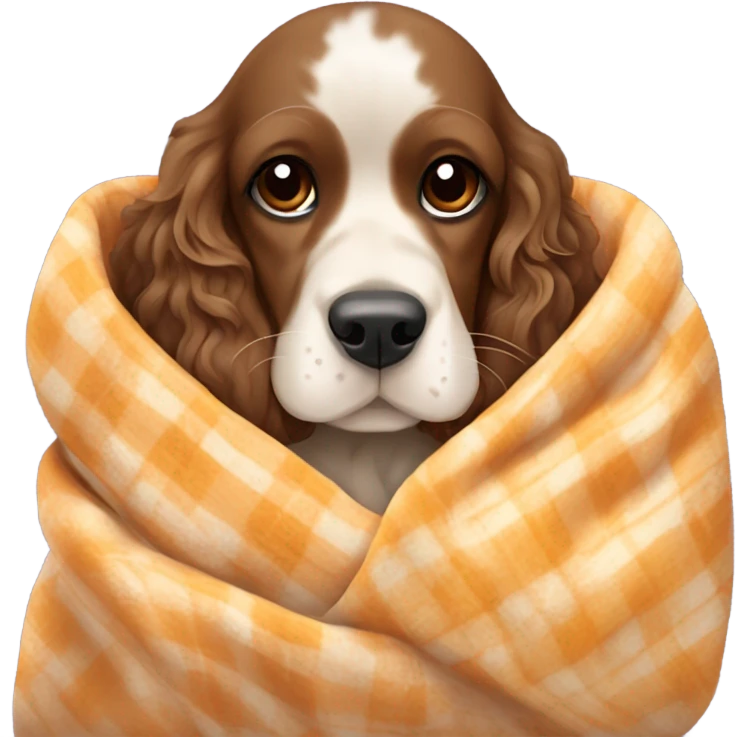 Cocker spaniel in a blanket emoji