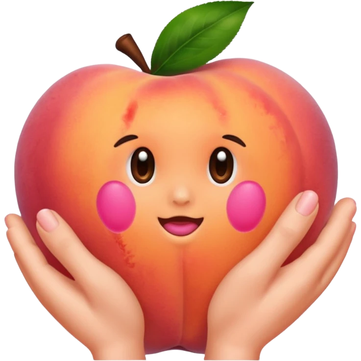 Peach with handprints emoji