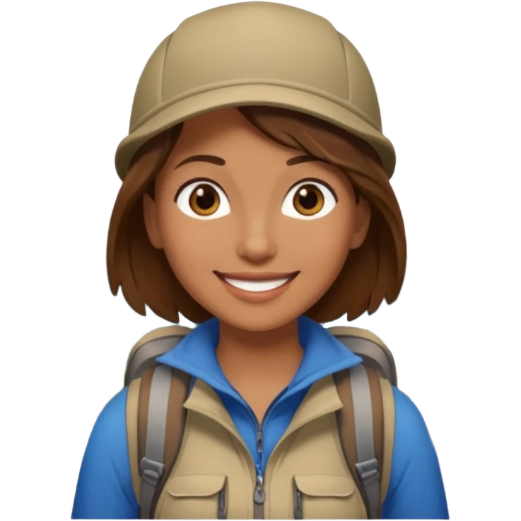 woman hiking  brown hair emoji