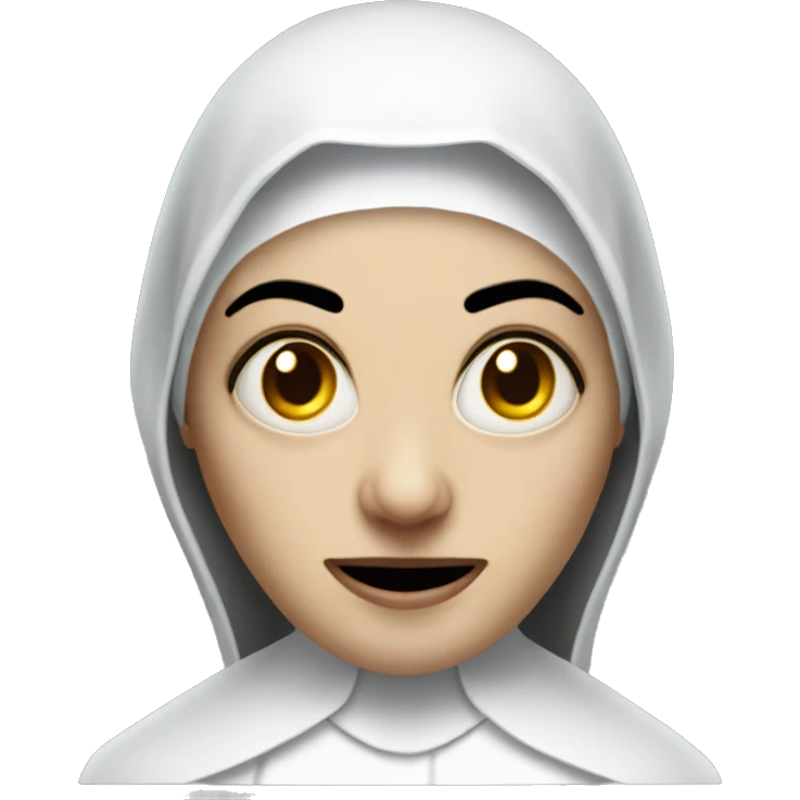 Evil nun from the horror movie The Nun. Face only. emoji
