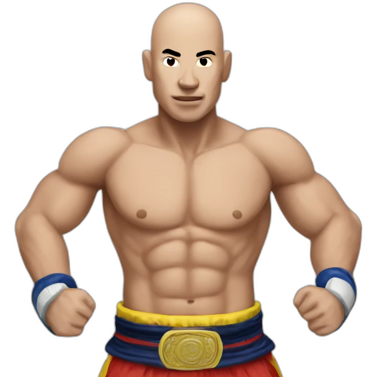 Bald man muay thai emoji