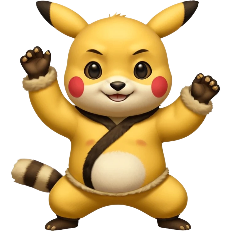 Pickachu with Kung fu panda po emoji