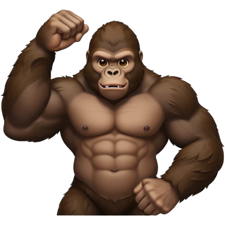 Gorilla flexing muscles emoji