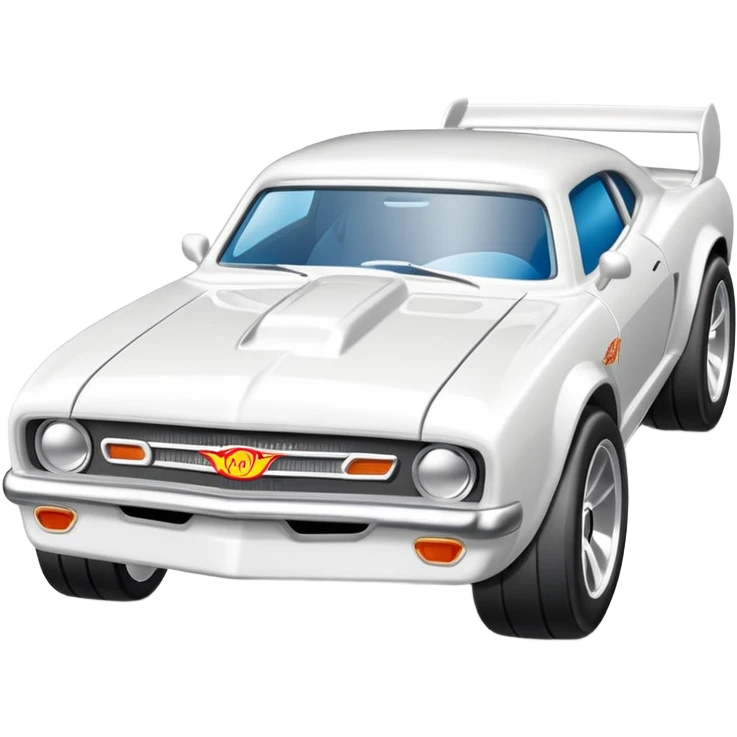 Машинка HotWheels белого цвета в классической упаковке HotWheels. emoji
