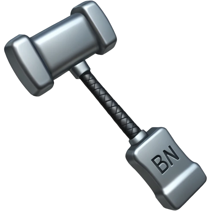 Banhammer with Text BAN! emoji