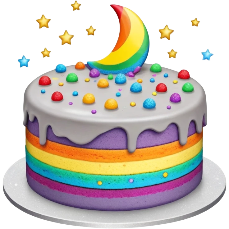 rainbow cake moon rocks  emoji