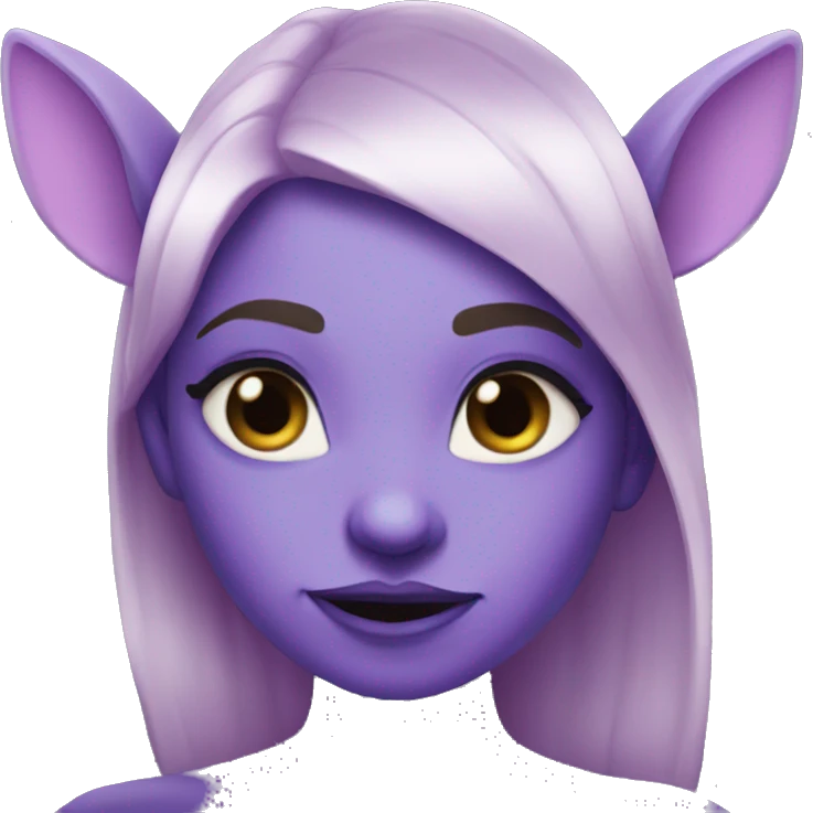 purple skin ginie, fantasy character, disney style emoji