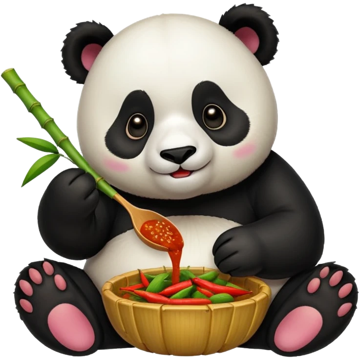 Panda eating malatang emoji