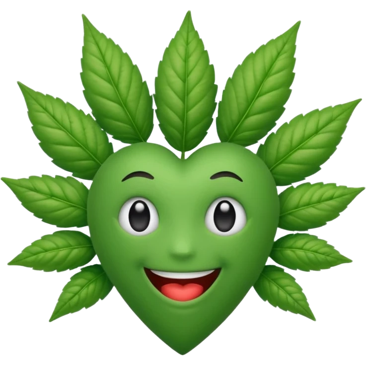 Weed with heart eyes and mouth emoji