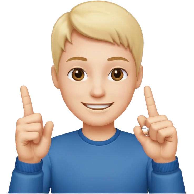 Happy person making a middle finger on both hands emoji