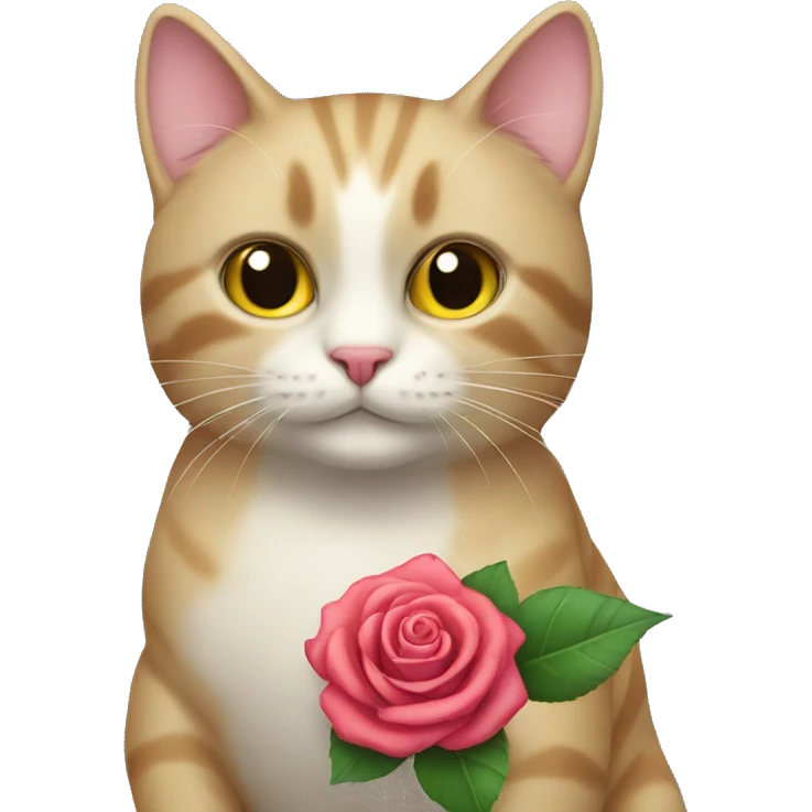 cat with a rose toy emoji