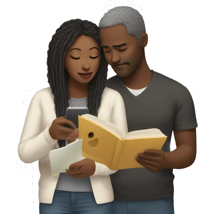 Couple reading Topics of the day emoji
