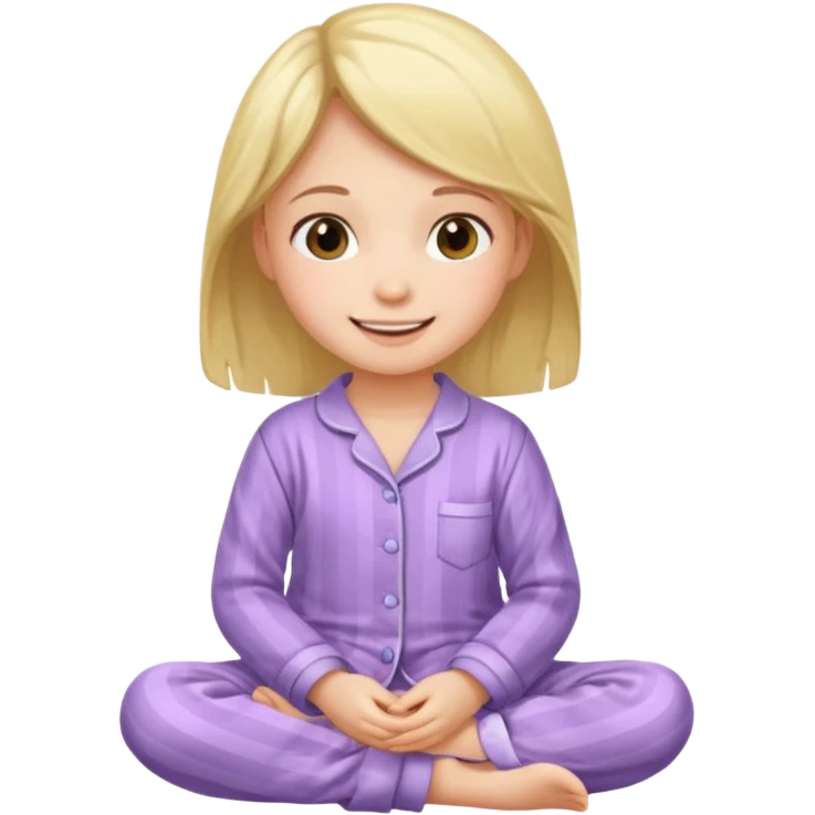 girl kid wearing pyjama sitting emoji