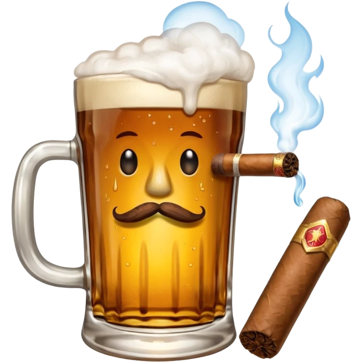 Beer & cigar emoji