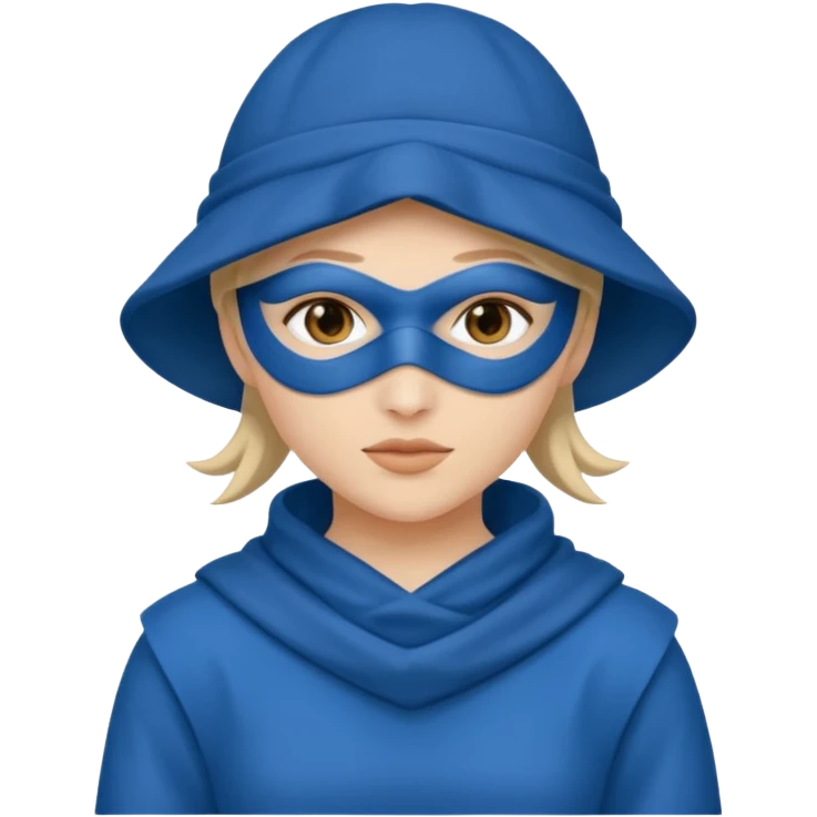 thief, blue hat, thief mask, thief dress. emoji