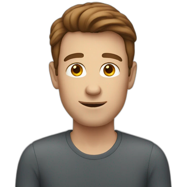 A white man with brown hair with only 3 fingers emoji