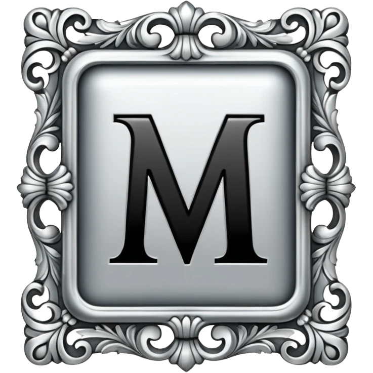 m 실버 이니셜 엔틱 emoji