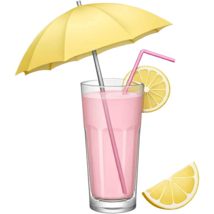 Light pink lemonade with small umbrella emoji