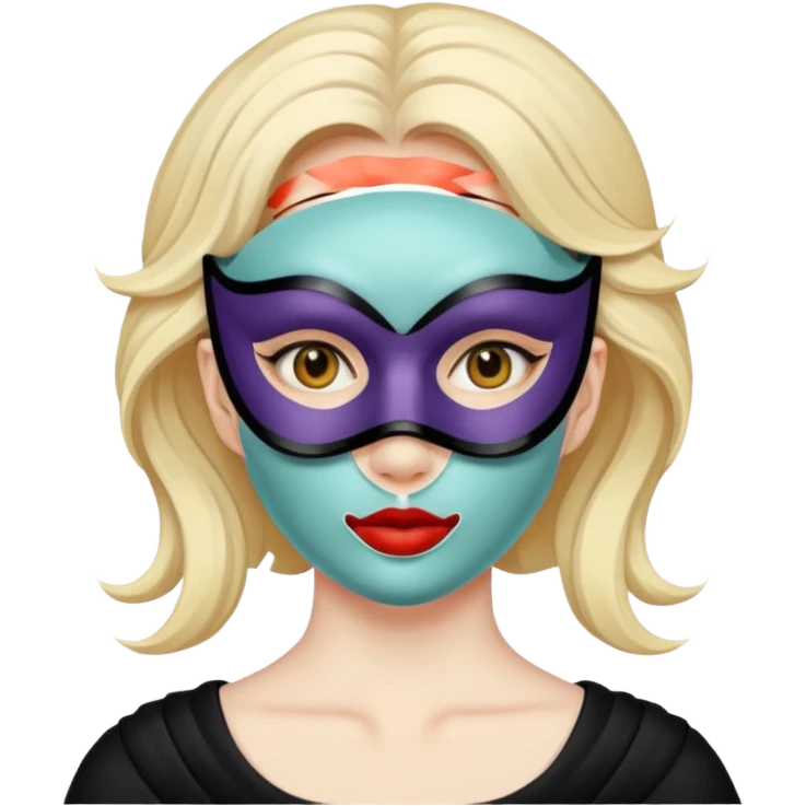 Woman with a mask on her face emoji