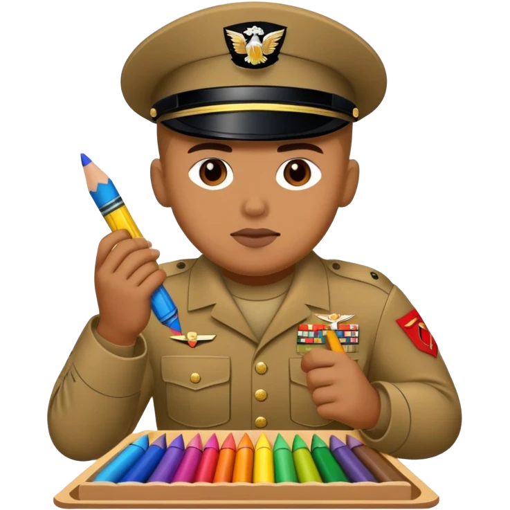 US Marine eating crayons emoji