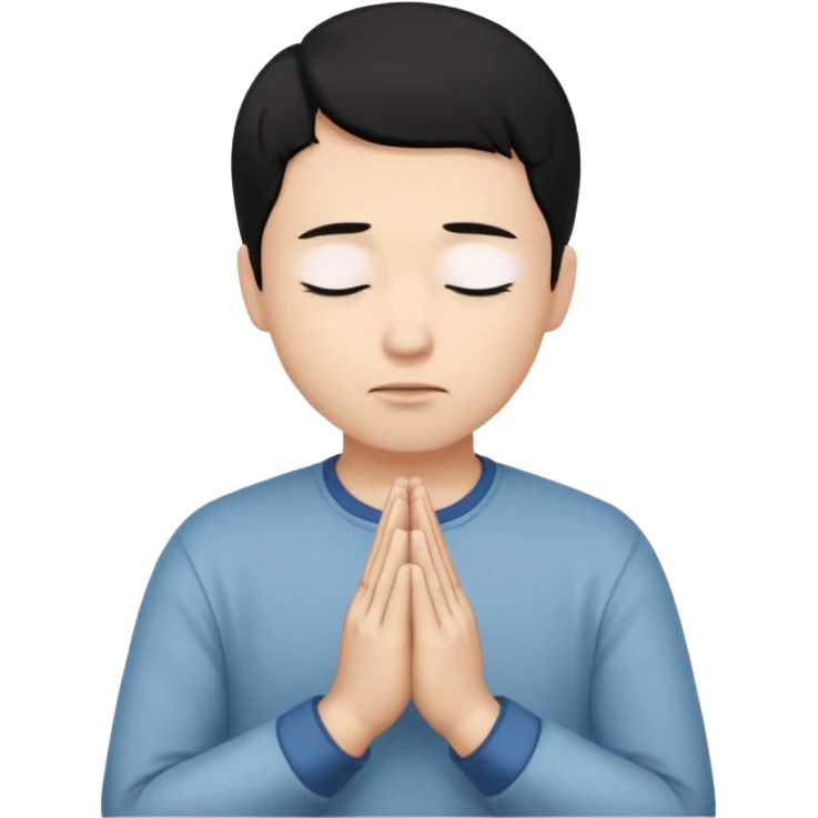 A man prayering with black hari skin colour white and with casual dress emoji