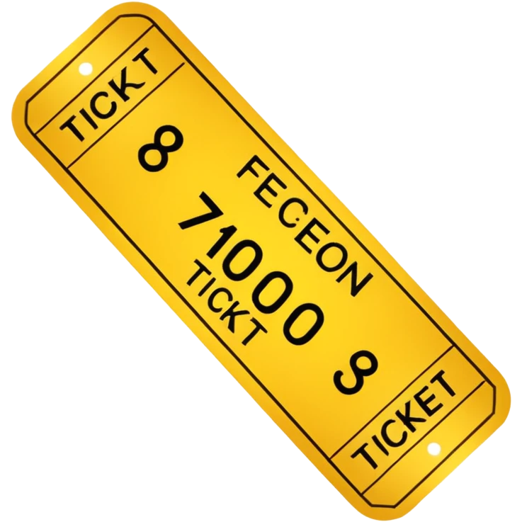 classic event ticket, yellow, with perforated edges emoji