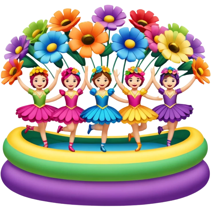 Flower Float with Dancers emoji