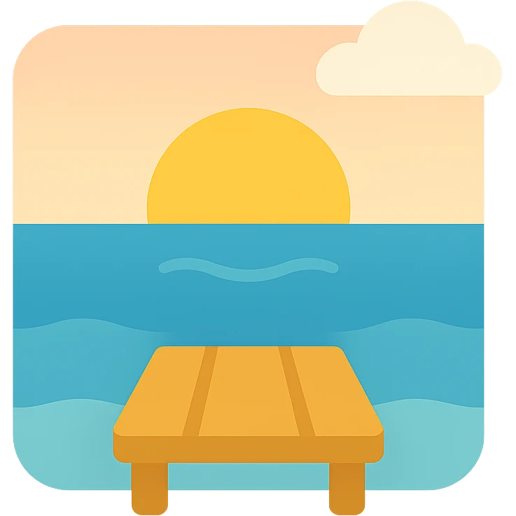 ocean sunset horizon pontoon emoji