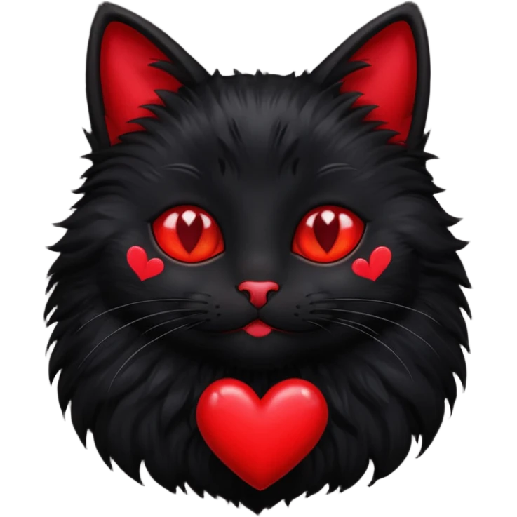 Black Cat with hearts emoji